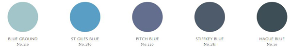 Farrow & Ball offer a wide range of blues, from the light Blue Ground to the deep Hague Blue.