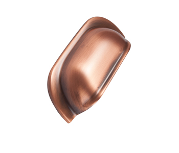 This cup handle is made from bronze and is ideal for adding warm metallic accents to your kitchen.