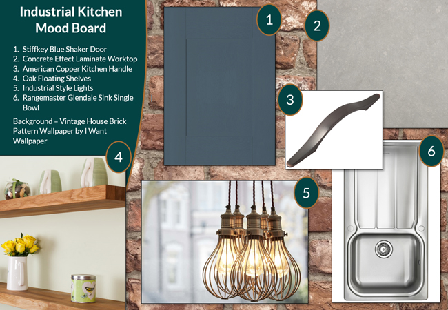 This industrial kitchen mood board offers plenty of inspiration for your own kitchen.