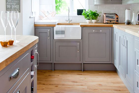 Laminate flooring is the ideal choice for easy for an easy clean kitchen.