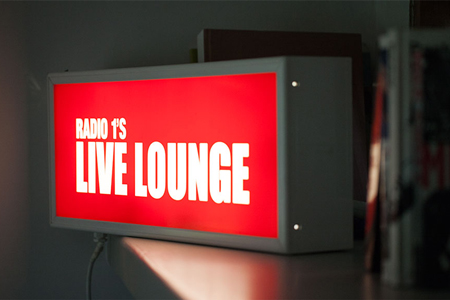 A Radio 1 Live Lounge sign in Jo Whiley’s house