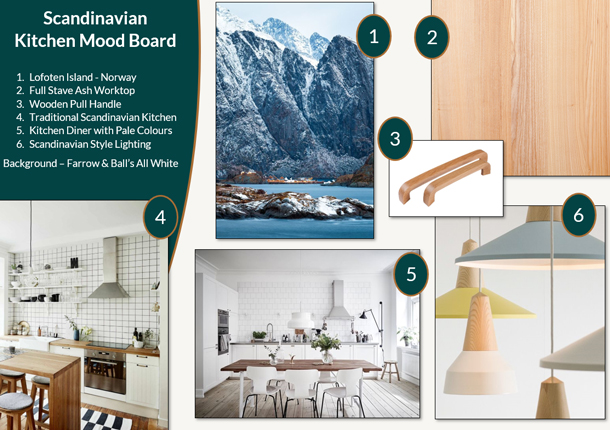 This Scandinavian kitchen mood board offers some great Nordic design inspiration.