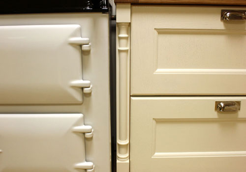 Pilasters add beautiful detail to a finished kitchen.