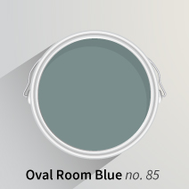 Oval Room Blue is a magnificent mid-blue hue that looks excellent paired with oak worktops in solid wood kitchens.