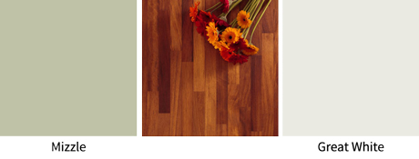 Ideal colour choices for combining with iroko worktops.