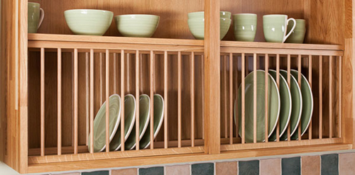 Solid Wood Kitchen Cabinets - Oak Plate Racks