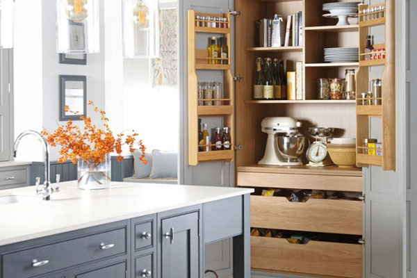 This larger cabinet has the room to accommodate small appliances, freeing up valuable work surface space