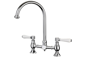 The Rangemaster Belfast Kitchen Mixer Tap has a classic design that looks superb alongside any classic Belfast sink.