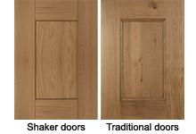 Replacing frontals with shaker or traditional style doors for solid wood kitchens.