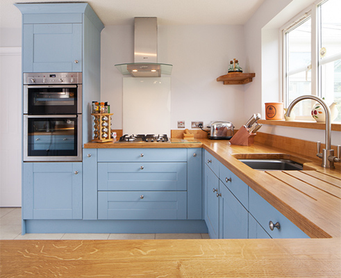 Shaker frontals in Lulworth Blue.