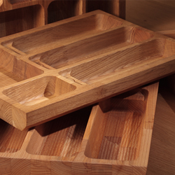 Our solid wood cutlery trays help keep kitchen drawers tidy