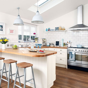 White subway tiles look clean and fresh oak kitchens.