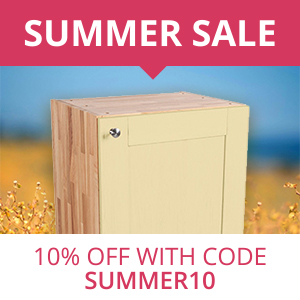 Save 10% on Solid Oak Kitchen Cabinets & Accessories in our Summer Sale