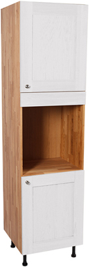 Solid Oak Full Height Single Oven Cabinet 2 X Doors with Shaker All White Frontal