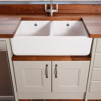Our specially-made Belfast sink housing cabinets make adding traditional kitchen features even easier
