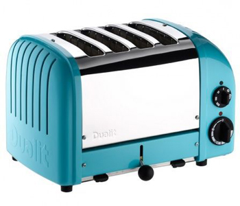 This toaster is turquoise and is complementary of Living Coral. 