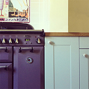 Case study - range cooker with Light Blue painted Shaker frontals