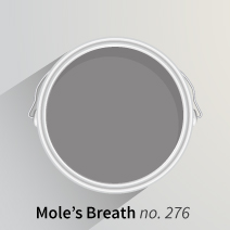 Farrow & Ball’s Mole Breathe is a sophisticated choice for a modern wood kitchen.