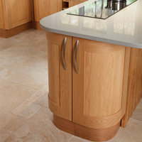Choose contemporary bar or bow handles to give oak kitchen cabinet frontals a modern appearance.