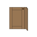 L-Shaped corner cabinet frontal diagram