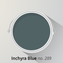 Inchyra Blue is the perfect accent colour for Vardo on solid wood kitchen cabinets