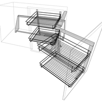 A magic basket corner solution for corner solution cabinets solid wood kitchens.