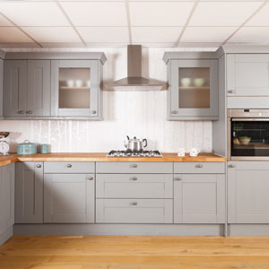 Glazed kitchen cabinets can make a fantastic alternative to open shelves in a modern design