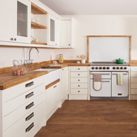 Oak kitchen painted in Farrow & Ball's New White