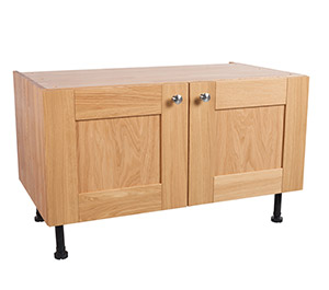 Solid Oak Kitchen Belfast Sink Cabinet - H450mm X W800mm X D570mm - 2 X Full Height Shaker Lacquered Frontals