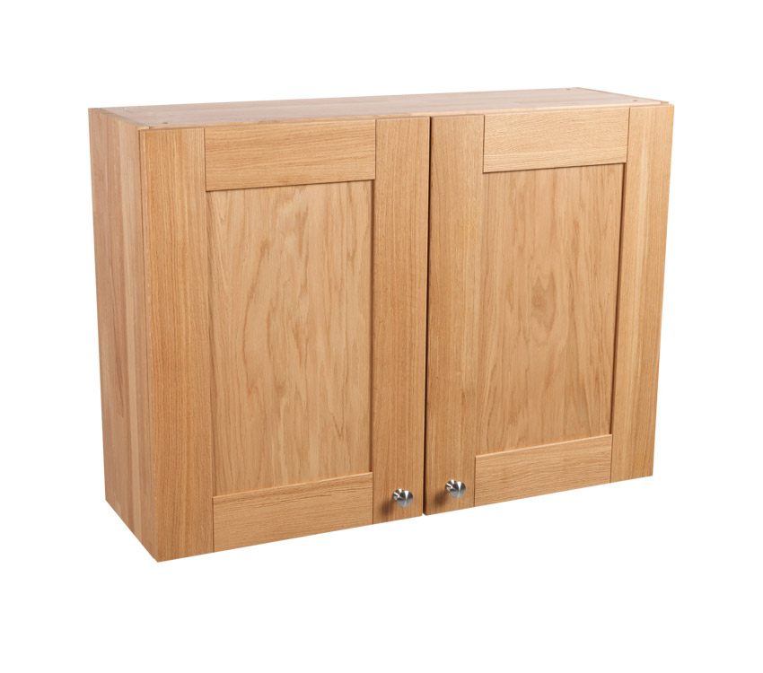 Solid Oak Kitchen Wall Cabinet - H720mm X W1000mm X D300mm - 2 X Full ...