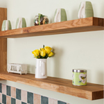Choose our solid oak kitchen shelves to match oak worktops. Available in a variety of sizes.