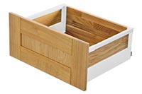 Tandembox Antaro - Silk white pan drawer with oak inserts